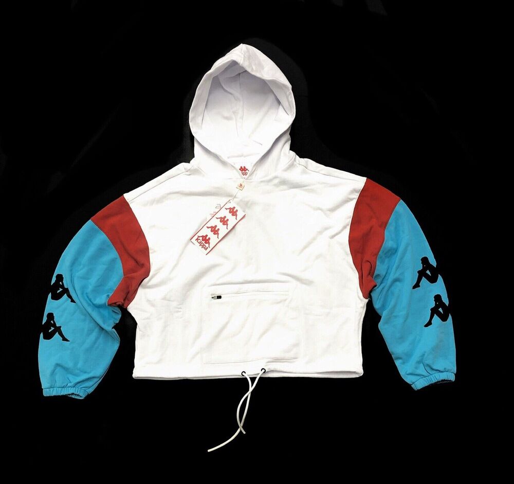 Kappa Cropped Hoodie Womens Size M MEDIUM Authentic Race Corys Cinch Waist